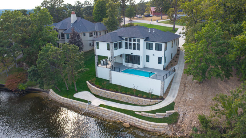 Rear Elevation luxury modern lake front property
