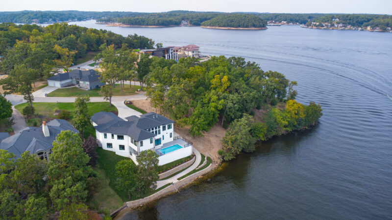 Drone Lake View Luxury Modern Home Osage Beach