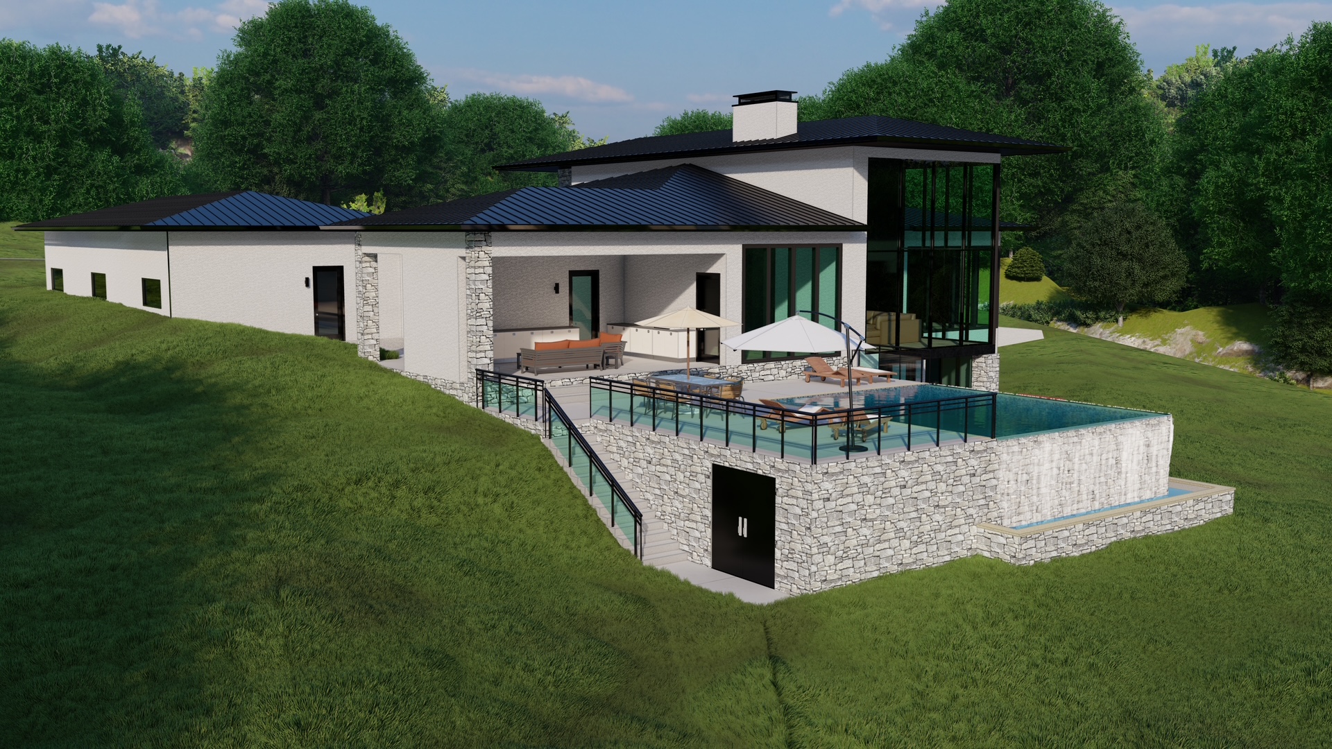 Rear side Elevation Rendering
